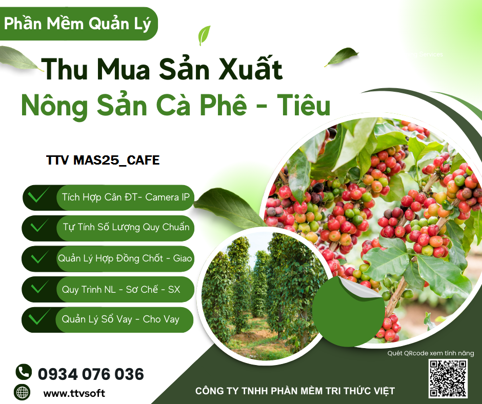Phần mềm thu mua cà phê - tiêu
